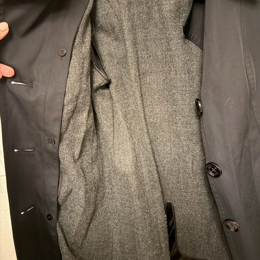 Michael Kors Trench Coat Button Belted Wool Blend Liner Size Small Classic